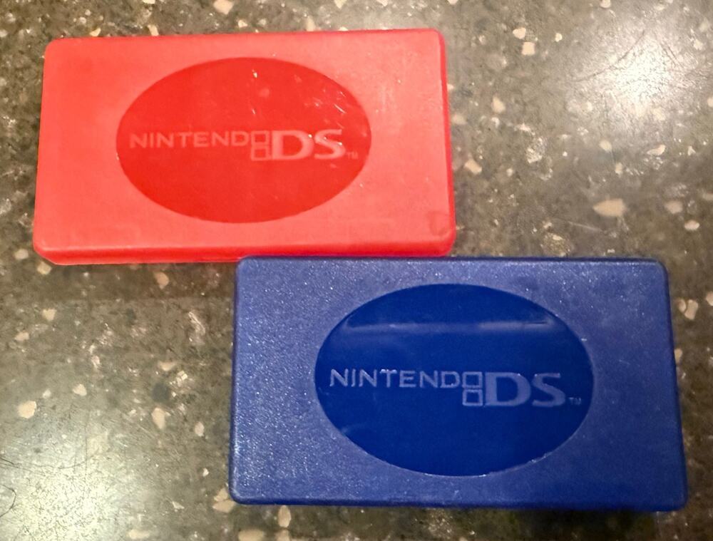 Lot of 2 OEM - Nintendo DS - cartridge game holder box case four 4-in-1 red blue